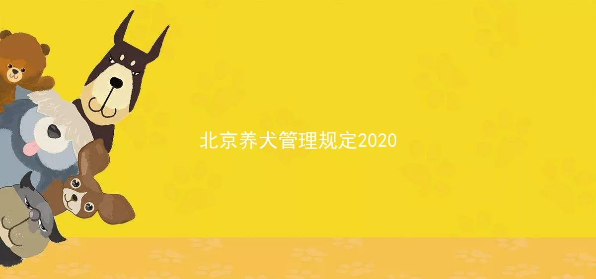 北京养犬管理规定2020