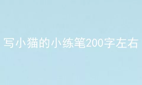 写小猫的小练笔200字左右