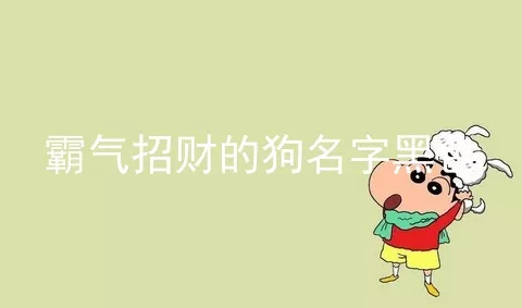 霸气招财的狗名字黑色