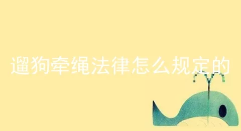 遛狗牵绳法律怎么规定的