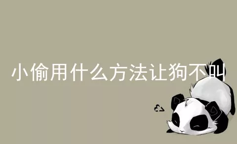 小偷用什么方法让狗不叫