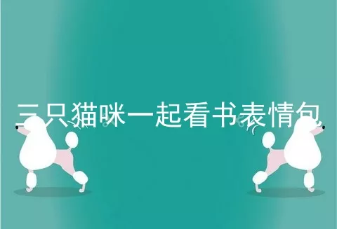 三只猫咪一起看书表情包