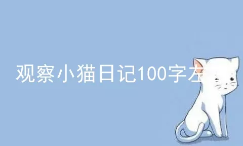 观察小猫日记100字左右