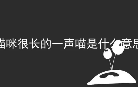 猫咪很长的一声喵是什么意思