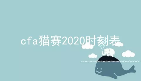 cfa猫赛2020时刻表