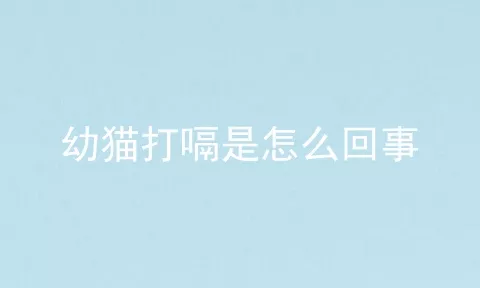 幼猫打嗝是怎么回事