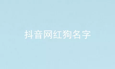 抖音网红狗名字