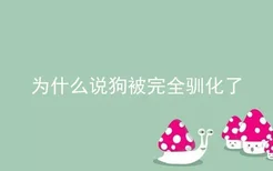 为什么说狗被完全驯化了