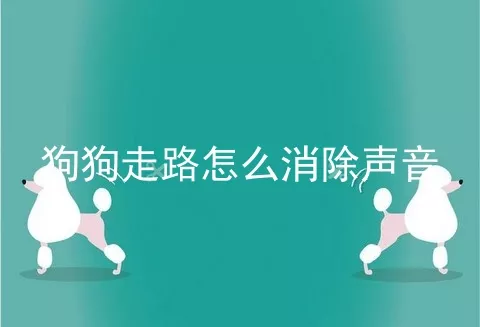 狗狗走路怎么消除声音