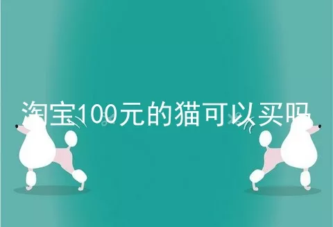 淘宝100元的猫可以买吗