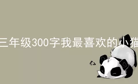 三年级300字我最喜欢的小猫