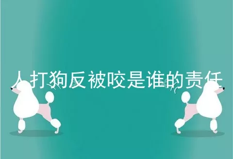 人打狗反被咬是谁的责任