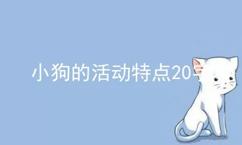 小狗的活动特点20字