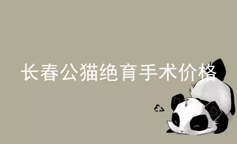 长春公猫绝育手术价格