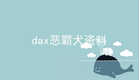 dax恶霸犬资料