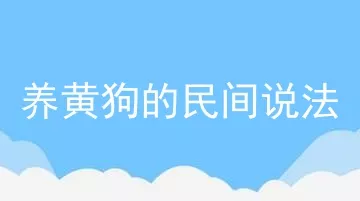 养黄狗的民间说法