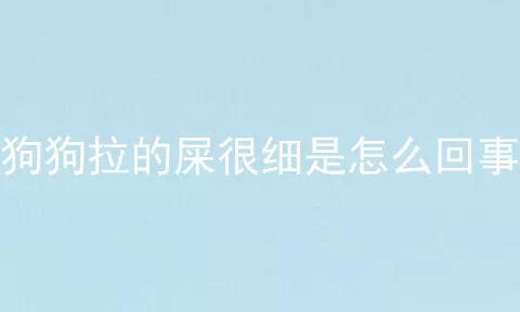 狗狗拉的屎很细是怎么回事