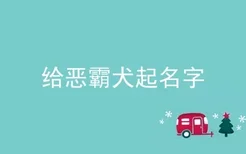 给恶霸犬起名字