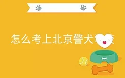 怎么考上北京警犬学校