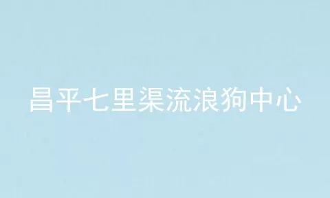 昌平七里渠流浪狗中心