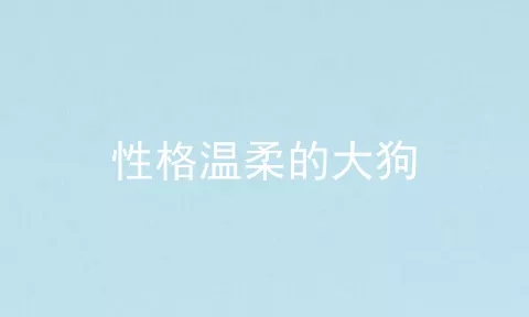 性格温柔的大狗