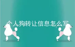 个人狗转让信息怎么写