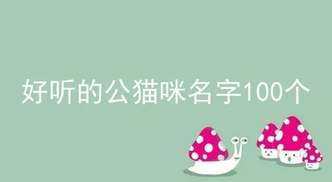 好听的公猫咪名字100个