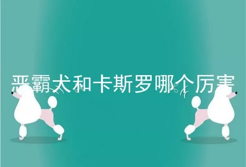 恶霸犬和卡斯罗哪个厉害