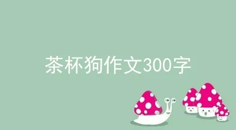 茶杯狗作文300字