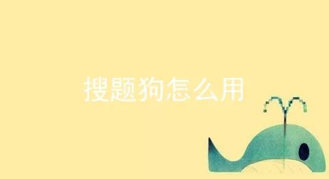 搜题狗怎么用