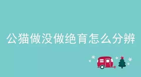 公猫做没做绝育怎么分辨