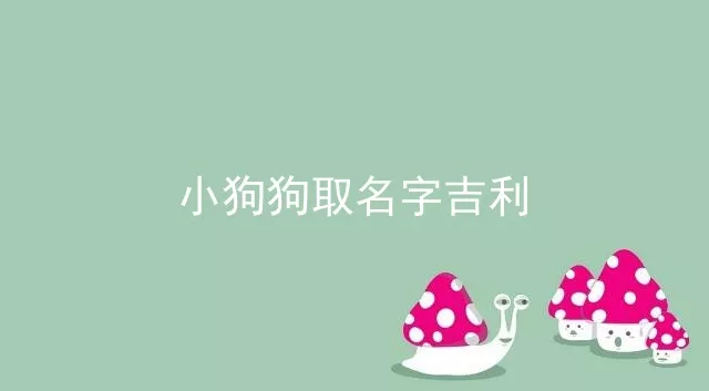 小狗狗取名字吉利