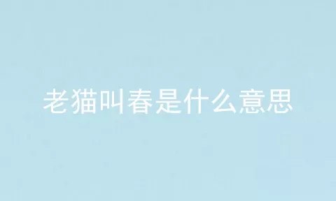 老猫叫春是什么意思