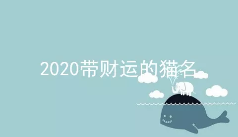 2020带财运的猫名