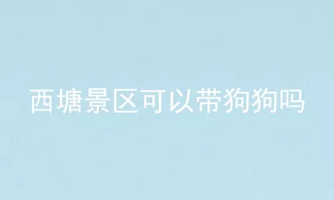 西塘景区可以带狗狗吗