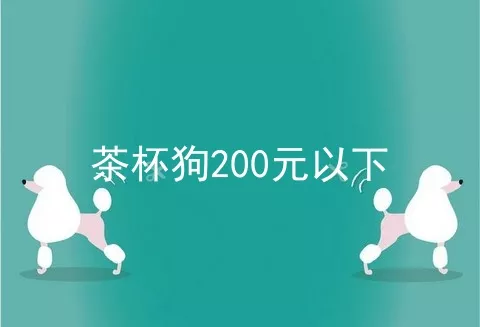 茶杯狗200元以下